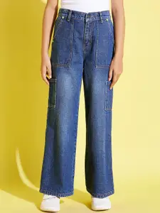 Noh.Voh - SASSAFRAS Kids Noh Voh - SASSAFRAS Kids Girls Blue Wide Leg High-Rise Light Fade Jeans