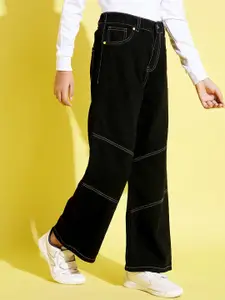 Noh.Voh - SASSAFRAS Kids Noh Voh - SASSAFRAS Kids Girls Black Wide Leg Thread Jeans
