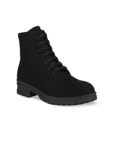 GARDIN Women Black Solid Heeled Boots