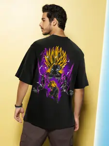 Bewakoof Men Gohan Graphic Printed Extended Sleeves Oversized T-shirt