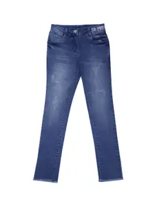 Tiny Girl Girls Blue Slim Fit Light Fade Stretchable Jeans