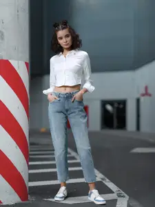 DressBerry Women Blue Boyfriend Fit Stretchable Jeans