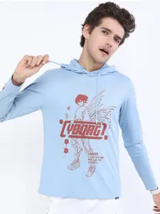 HIGHLANDER Men Blue Typography Printed Slim Fit T-shirt