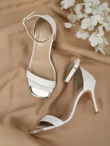 Truffle Collection Women White PU Heels