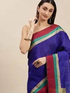 RACHNA Blue & Red Ethnic Motifs Saree