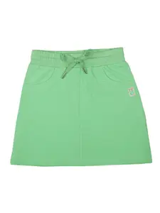 Tiny Girl Girls Green Solid Midi A-Line Skirts
