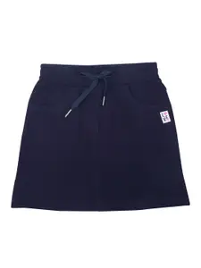 Tiny Girl Girls Navy Blue Solid Midi Pencil Skirt