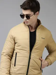 French Connection Men Khaki Solid Hooded Padded Jacket