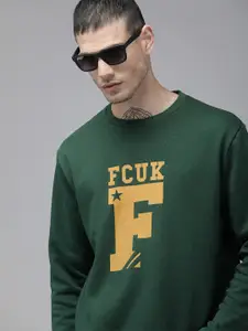 French Connection Men Green Brand Logo Printed Pullover Sweatshirt