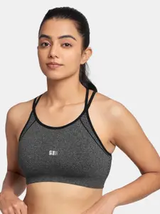 The Souled Store Charcoal Grey Workout Bra