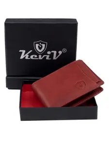 Keviv Men Red Leather Two Fold Wallet