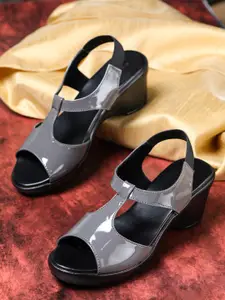 Shezone Grey Block Peep Toes