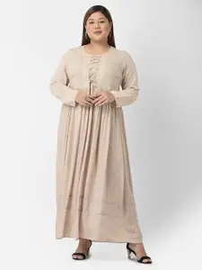 VELDRESS Women Beige Maxi Dress