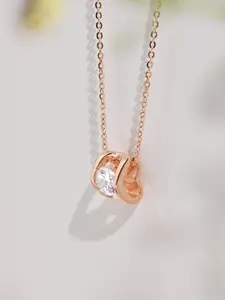 Zavya 925 Sterling Silver Rose Gold-Plated Necklace