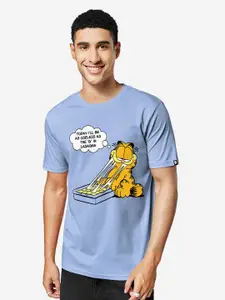 The Souled Store Men Blue Garfield Printed Applique T-shirt
