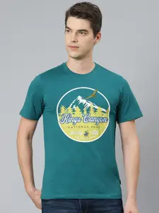 Beverly Hills Polo Club Men Green Typography Printed T-shirt