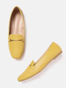 Allen Solly Women Mustard Yellow Solid Horsebit Loafers