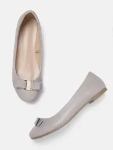 Allen Solly Women Grey Solid Ballerinas with Bow Detail