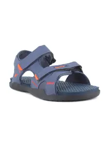Sparx Men Grey & Orange Solid Floater Sandals