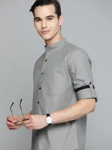 DENNISON Men Grey Smart Slim Fit Casual Shirt