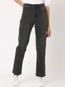 SPYKAR Women Black Straight Fit High-Rise Jeans