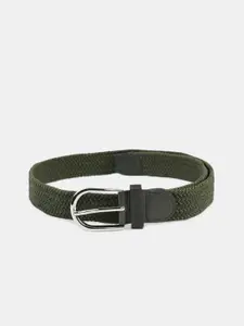 WINSOME DEAL Men Olive Green Braided Belt