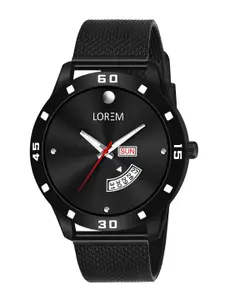 LOREM Men Black Dial & Straps Analogue Watch-LR73-CM-Black