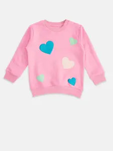 Pantaloons Baby Girls Pink Printed Sweatshirt