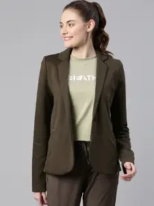 Enamor Women Solid Dry Fit Stretch Cotton Single-Breasted Sporty Blazer A903