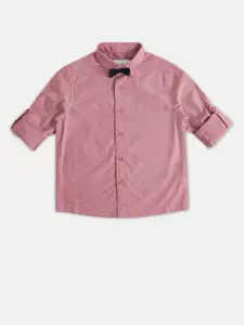 Pantaloons Junior Boys Pink Party Shirt