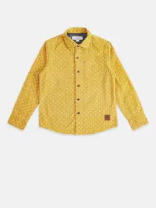 Pantaloons Junior Boys Mustard Cotton Printed Casual Shirt