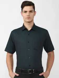 Van Heusen Men Green Cotton Formal Shirt