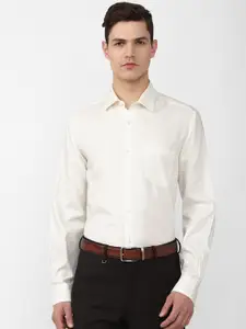 Van Heusen Men Cream-Coloured Cotton Formal Shirt