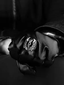 Yellow Chimes Men Silver-toned Stainless Steel Finger Ring