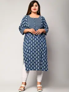 Swasti Women Blue Floral Printed Floral Kurta