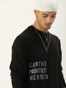 Kook N Keech Men Black Typography Printed Pullover Sweatshirt