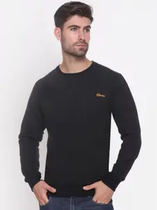 Obaan Men Black Solid Sweatshirt