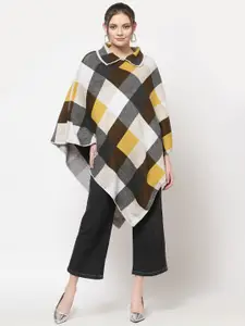 513 Women Yellow & Off White Colourblocked Longline Waterfall Shrug