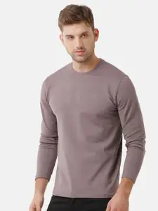 Classic Polo Men Brown Solid Slim Fit T-shirt