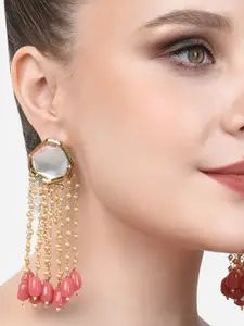 Zaveri Pearls Gold-Toned & Silver-Toned Contemporary Drop Earrings