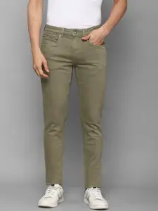 Louis Philippe Jeans Men Olive Green Cotton Slim Fit Jeans