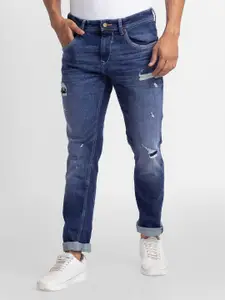 SPYKAR Men Low-Rise Mildly Distressed Heavy Fade Stretchable Jeans