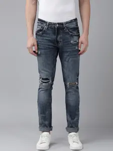 SPYKAR Men Slim Fit Low-Rise Mildly Distressed Stretchable Jeans