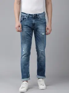 SPYKAR Men Low-Rise Mildly Distressed Rovers Regular Fit Heavy Fade Stretchable Jeans