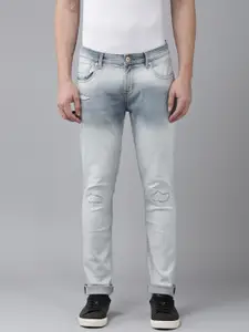 SPYKAR Men Skinny Slim Fit Low-Rise Slash Knee Heavy Fade Stretchable Jeans