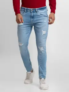 SPYKAR Men Kano Skinny Fit Highly Distressed Light Fade Stretchable Jeans