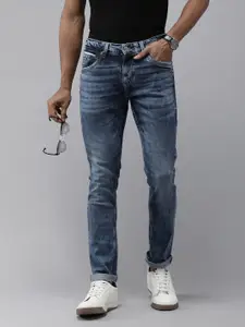 SPYKAR Men Skinny Fit Low-Rise Mildly Distressed Heavy Fade Stretchable Jeans