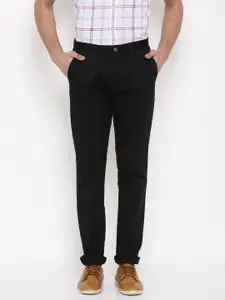 U.S. Polo Assn. Men Black Regular Fit Solid Chino Trousers