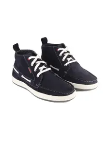 Red Chief Men Blue & White Leather Driving Shoes