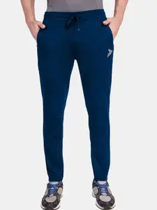FITINC Men Blue Solid Slim-Fit Antimicrobial Track Pants